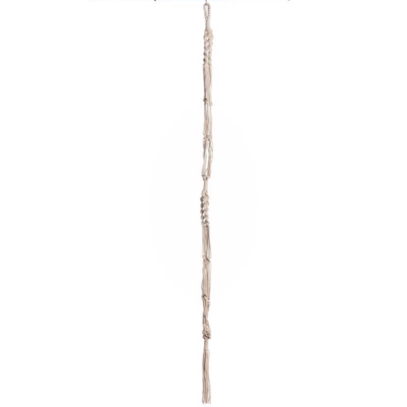 Primitive Planters 9123 2-Tier Woven Plant Hanger, White, 60 inches