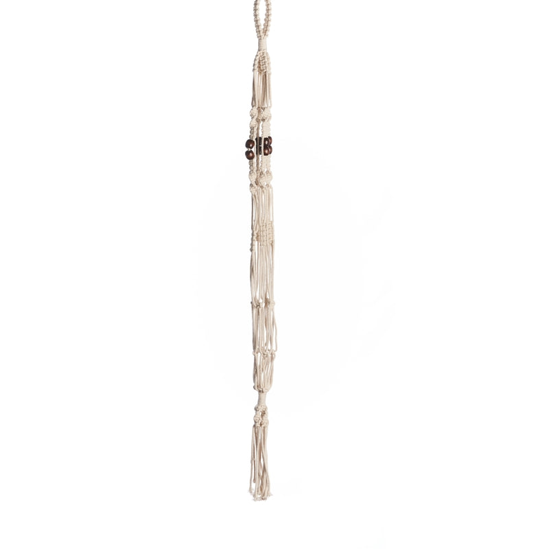 Primitive Planters 9352 Brown Beaded Plant Hanger, White, 42 inches