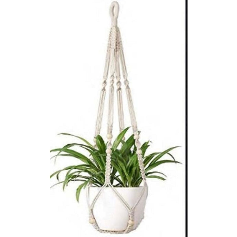 Primitive Planters 9529 No Tassel Plant Hanger, White