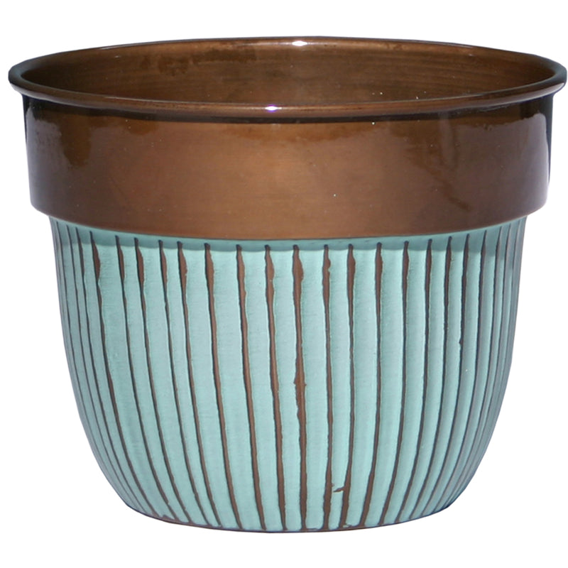 Robert Allen MPT01568 Stripe Planter, Copper Patina, 5 inches