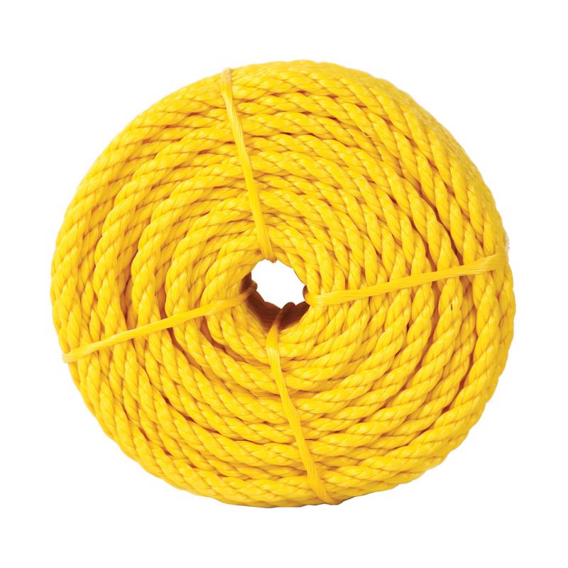 Koch 5001635 Twisted Polypropylene Rope, Yellow, 1/2 inches D X 50 ft.