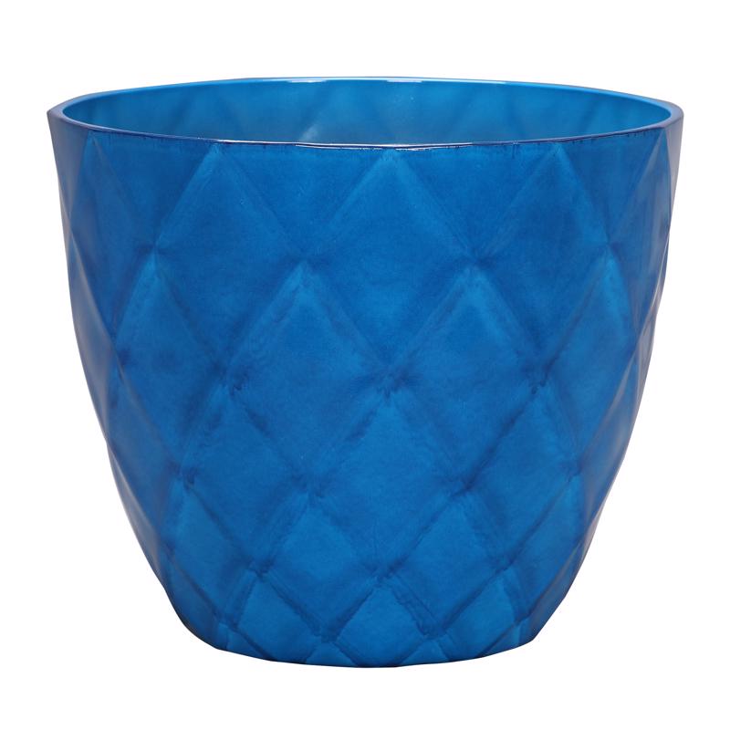 L&G Solutions PVD1916DBI Diamond Round Planter, Blue