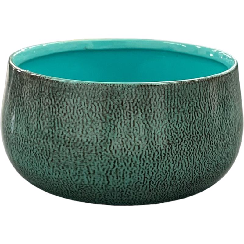 Robert Allen MPT02936 Mini Bella Bowl Planter, Surf Blue