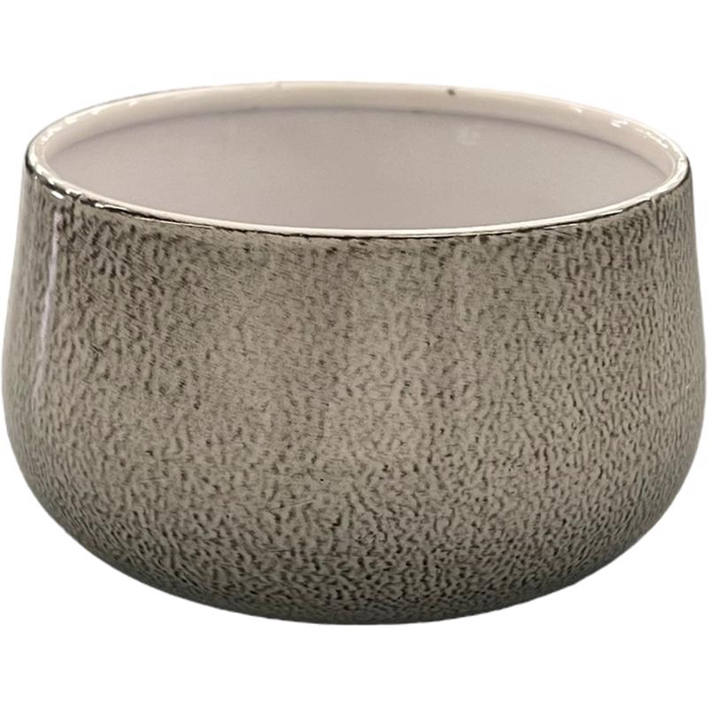 Robert Allen MPT02945 Mini Bella Bowl Planter, Dusted Pearl