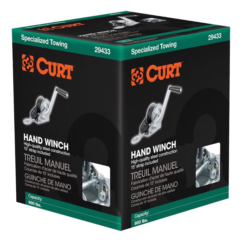 Curt 29433 Hand Winch, Steel