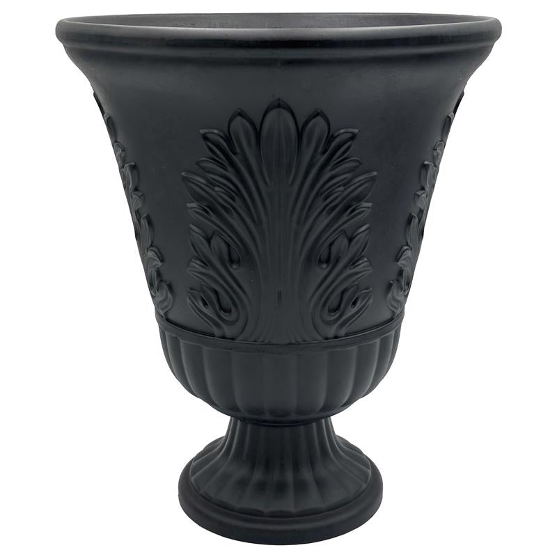 Classic Home & Garden 416P-001R Larissa Round Urn Planter, Black