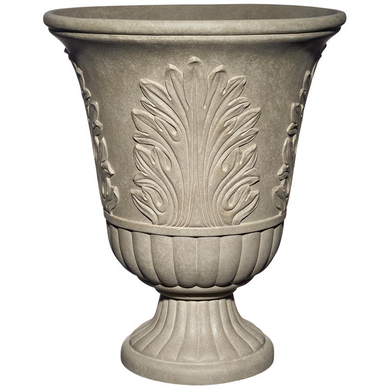 Classic Home & Garden 416P-190R Larissa Round Urn Planter, Sand, Plastic