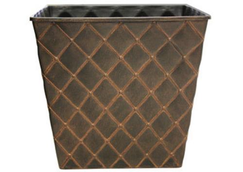 Consolidated 11040702222 Square Quilt Decorative Planter, 7", Copper Black