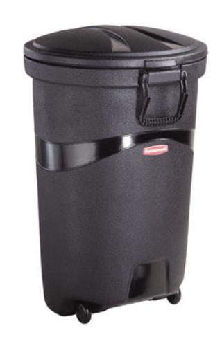Rubbermaid RM5H9601 Wheeled Trash Can, 32 Gallon, Black, Plastic