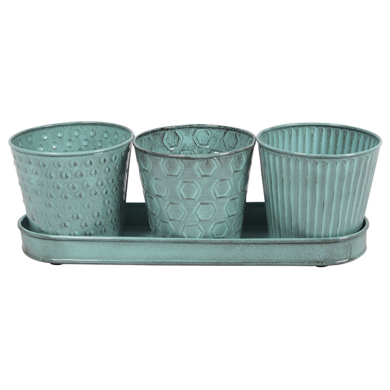 Robert Allen MPT01912 Concord Planter Set, Surf Blue