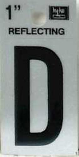 Hy-Ko RV-15/D Self-Adhesive Letter Reflective, Black white, 1-1/4"