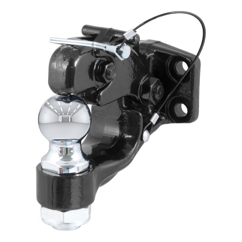 Curt 48190 Ball and Pintle Hitch, Black, Forged Steel