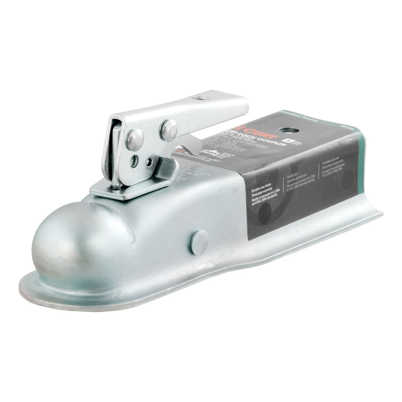 Curt 25135 Straight-Tongue Coupler, Zinc-Plated, Silver