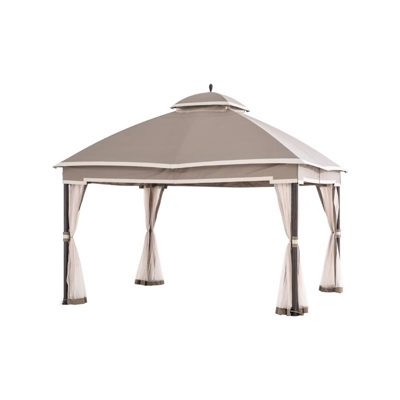 Living Accents A101004610 Gazebo with Curtain and Netting, 10 Feet x 12 Feet