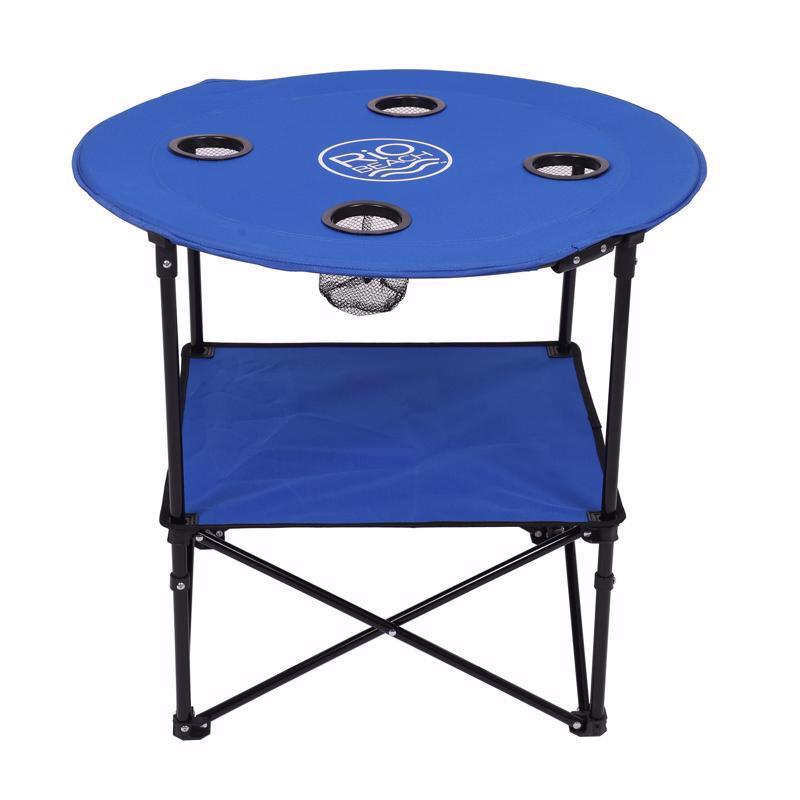 Rio Brands FTR28-46PK6 Round Foldable Picnic Table, Blue