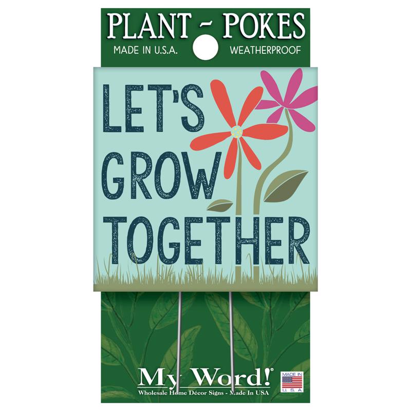 My Word 77809 Let's Grow Together Plant Pokes, 4 Inch