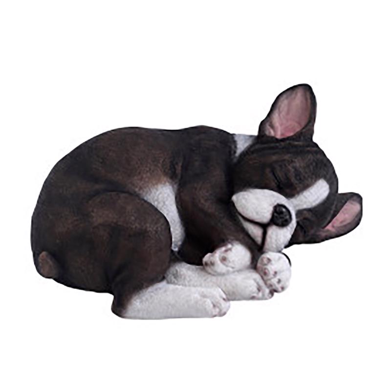 Exhart 72637 French Bulldog Laying Garden Statue, Resin, Black/White