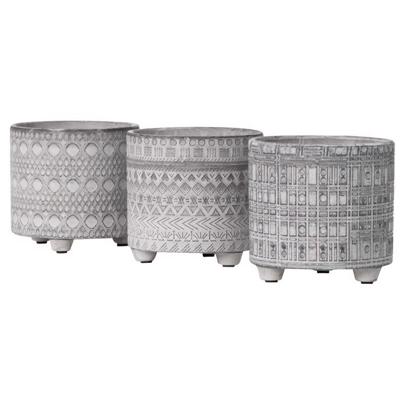 Sullivan ACE149 Geometric Print Planter, Gray