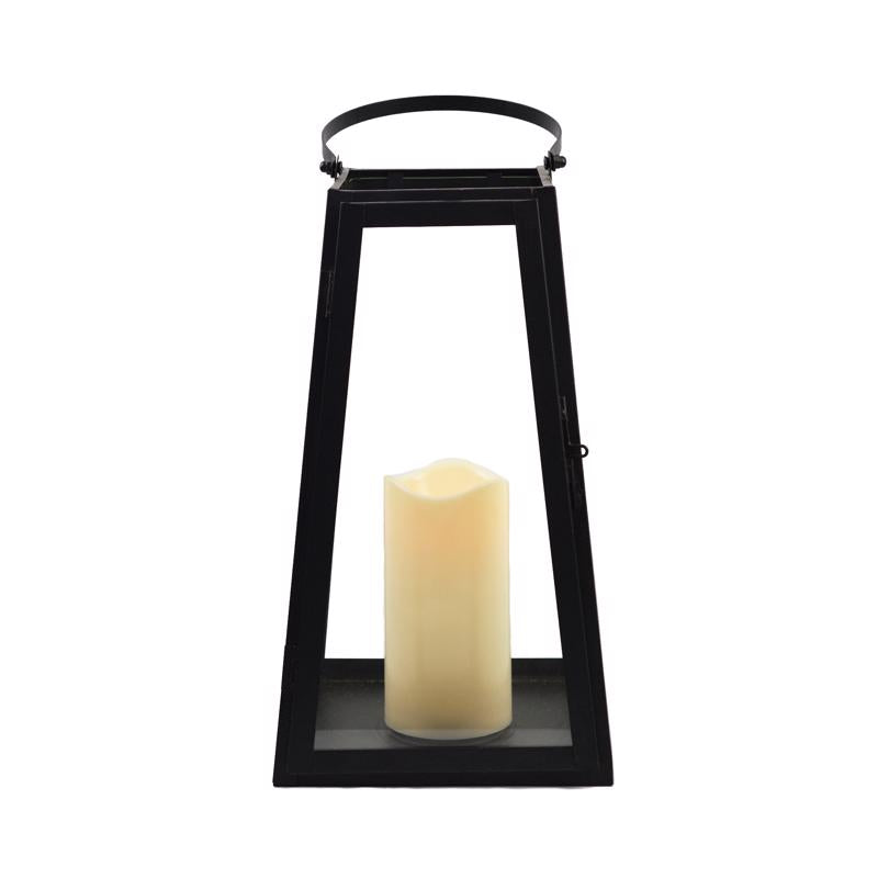 Smart Living 84147-LC Triangular LED Candle Lantern, Black