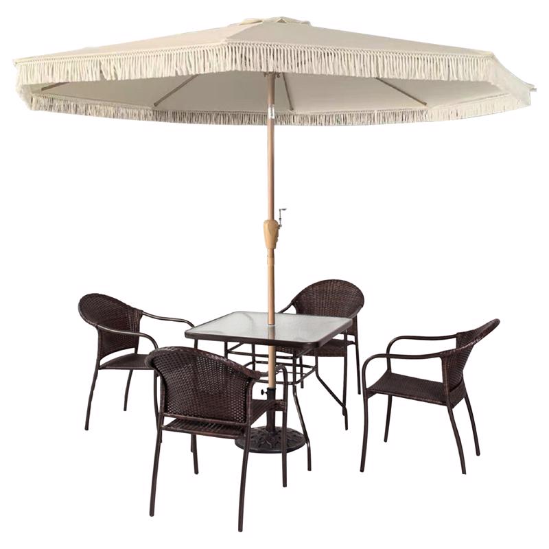 Living Accents UM90WGFYQ-01F Patio Umbrella, White