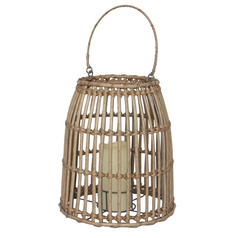 Infinity 21857A-L Poly Rattan Lantern, Natural, Iron