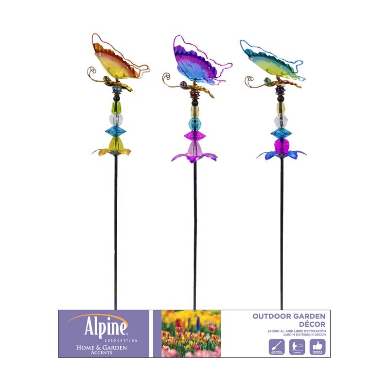 Alpine LJJ1226A Outdoor Garden Stake, Multicolored