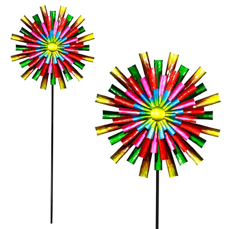 Alpine MZP522 Prismatic Colorful Flower Wind Spinner, Multicolored