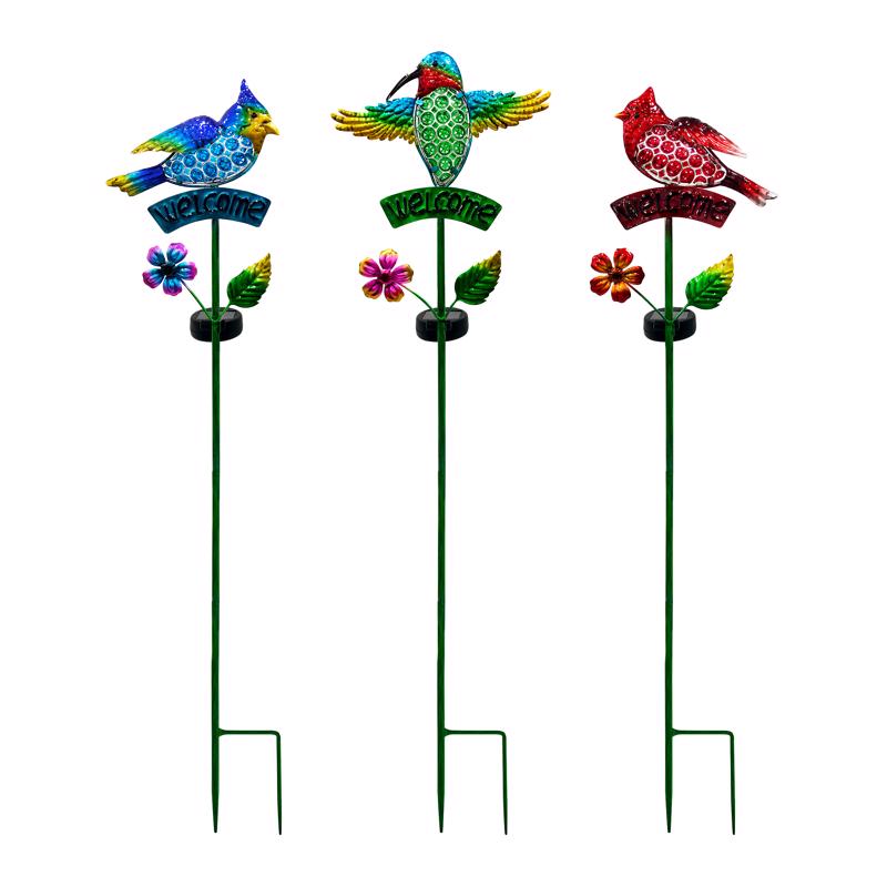 Alpine RGG740A-TM Welcome Bird Solar Garden Stake, Multicolored