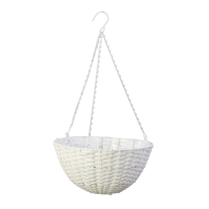 Panacea 82304 Wicker Hanging Basket, White