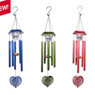 Alpine QLP851A-SLR Wind Chime, Assorted Colors, 35 inch