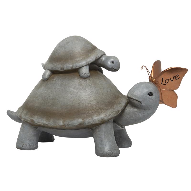 Alpine ZEN906 Turtle Garden Statue, Multi-Color, Polyresin