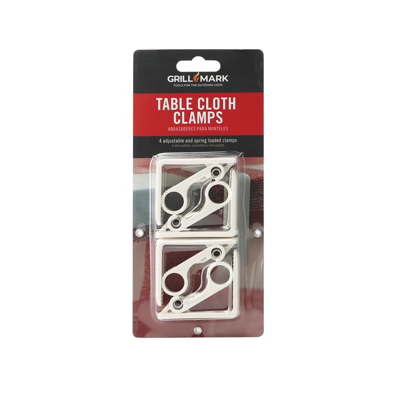 Grill Mark 02108ACE Classic Tablecloth Clamps, White, Plastic