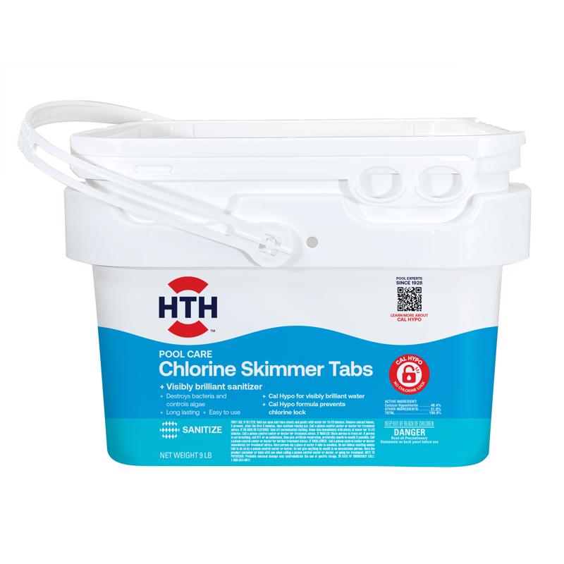 HTH 28019 Pool Care Chlorine Skimmer Tabs, 9 Lbs