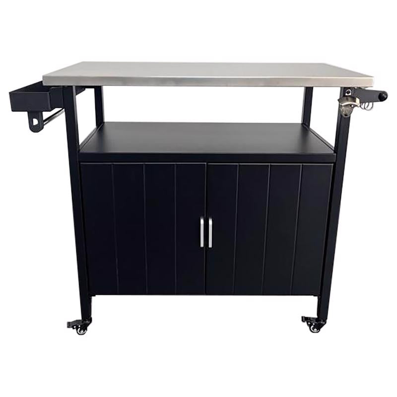 Living Accents H22ST1122 Grill Table, Black/Silver, Steel