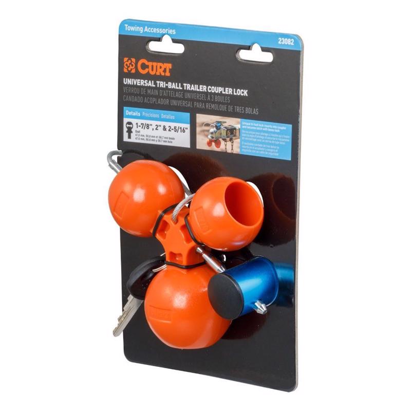 Curt 23082 Universal Trailer Coupler Lock, Orange, Polymer