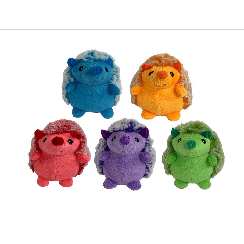 Multipet Assorted 44201 Mini Hedgehogs Dog Toy, Assorted Colors, 4 inches