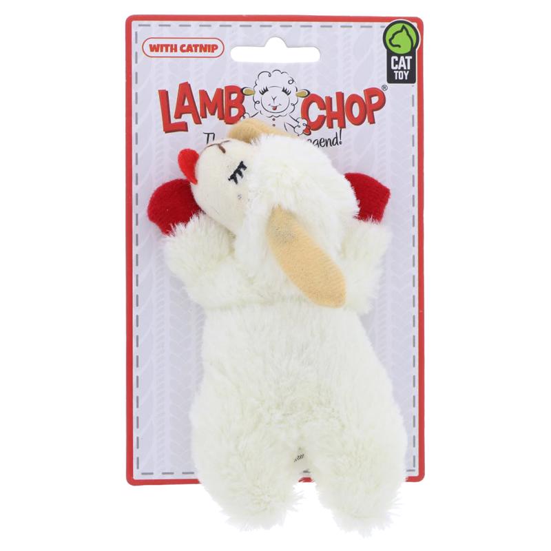 Multipet International 20775 Lamb Chop Cat Toy, White, 4 inches