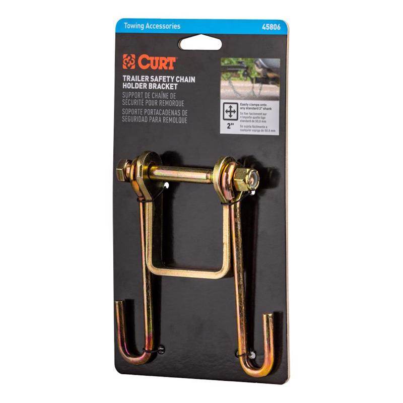 Curt 45806 Safety Chain Holder Bracket, Zinc Plated, Carbon Steel