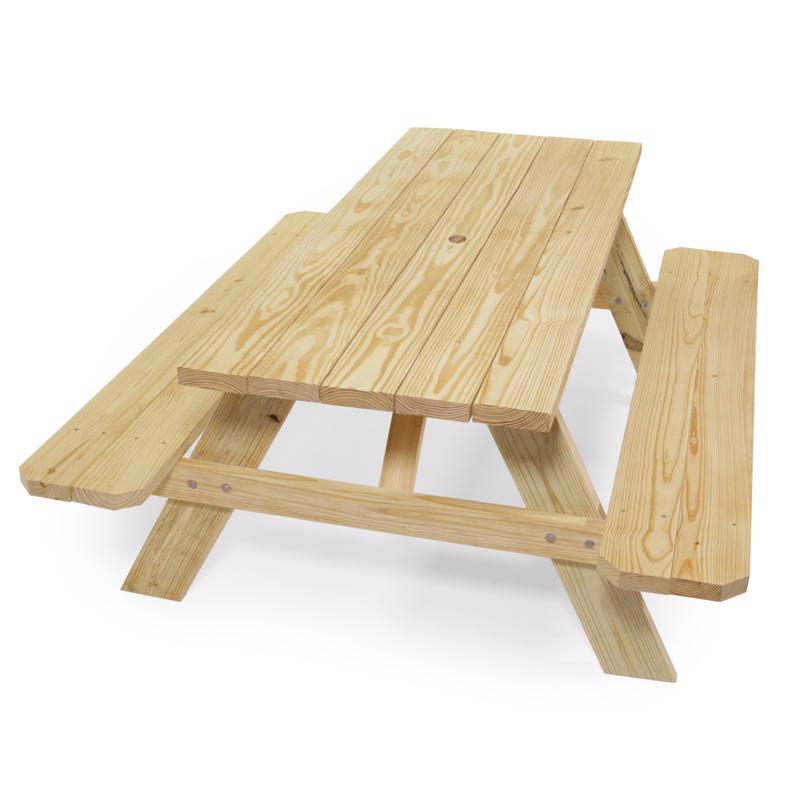 Outdoor Essentials 524995 Rectangle Picnic Table, Wood, 72 inches