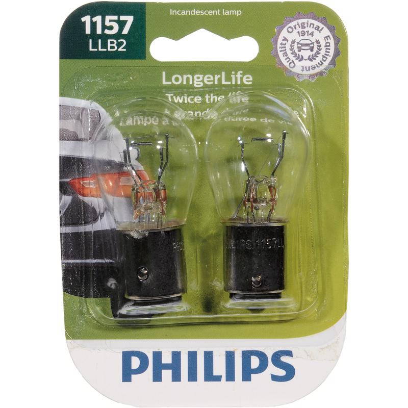 Philips 1157LLB2 Incandescent Miniature Automotive Bulbs, 12 Volt