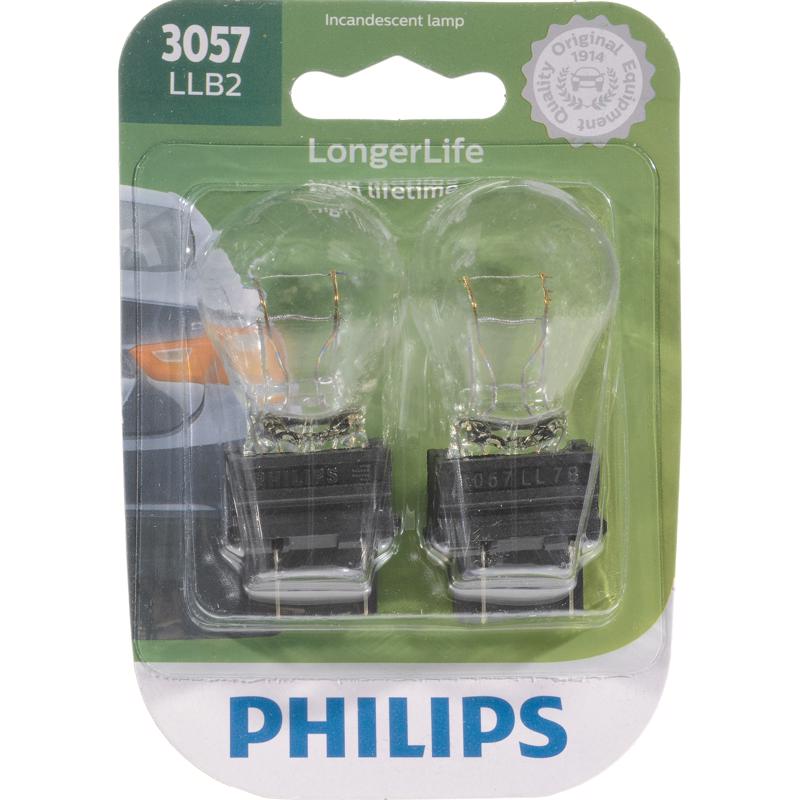 Philips 3057LLB2 LongerLife Incandescent Miniature Automotive Bulbs, 12.8 Volt