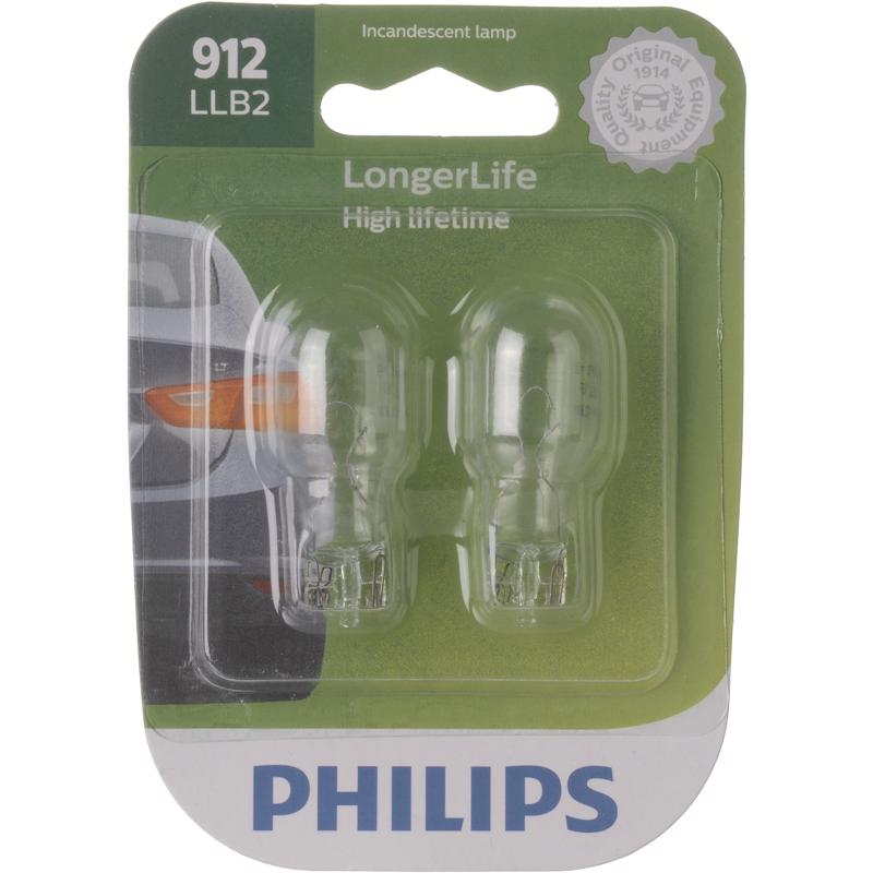 Philips 912LLB2 LongerLife Incandescent Miniature Automotive Bulbs, 12 Volt