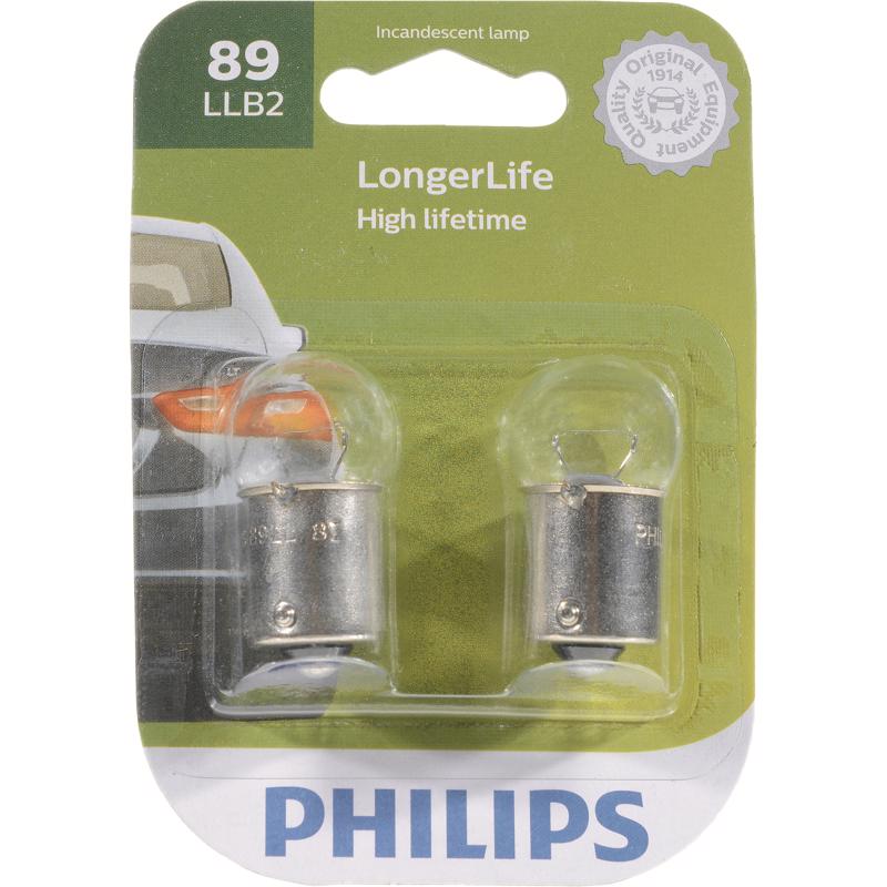 Philips 89LLB2 LongerLife Incandescent Miniature Automotive Bulbs, 13 Volt