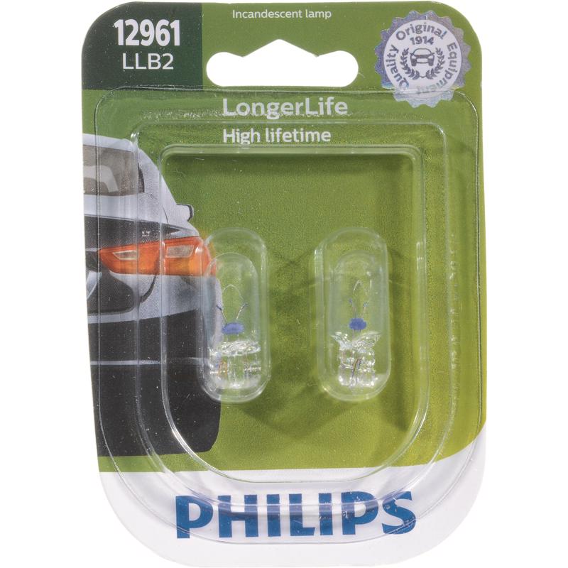 Philips 12961LLB2 LongerLife Incandescent Miniature Automotive Bulbs, 12 Volt