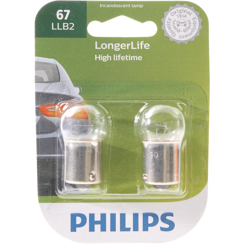 Philips 67LLB2 LongerLife Incandescent Miniature Automotive Bulbs, 13.5 Volt