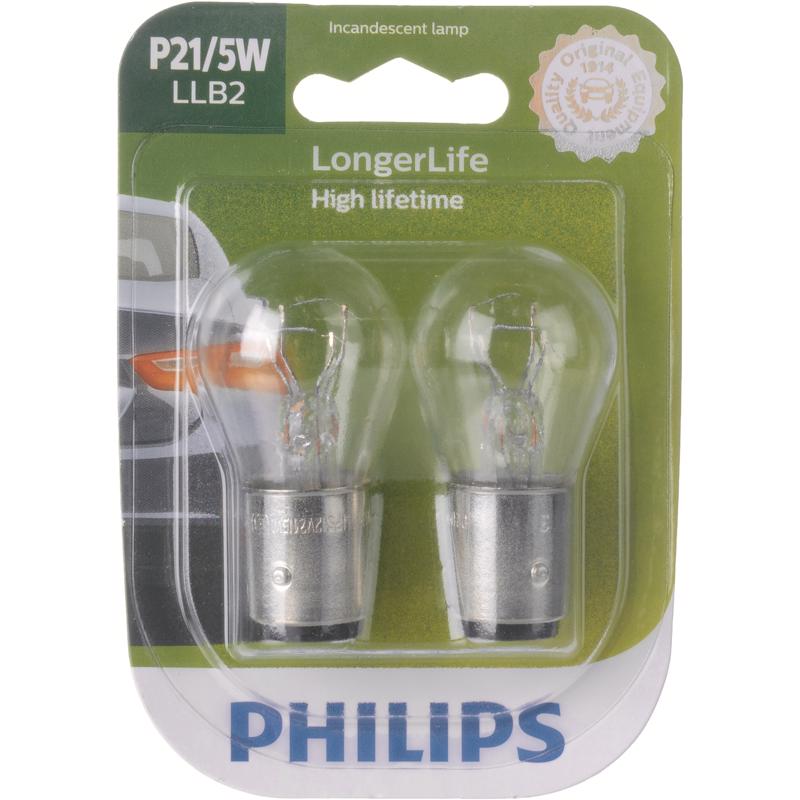 Philips P21/5WLLB2 LongerLife Incandescent Miniature Automotive Bulbs, 12 Volt