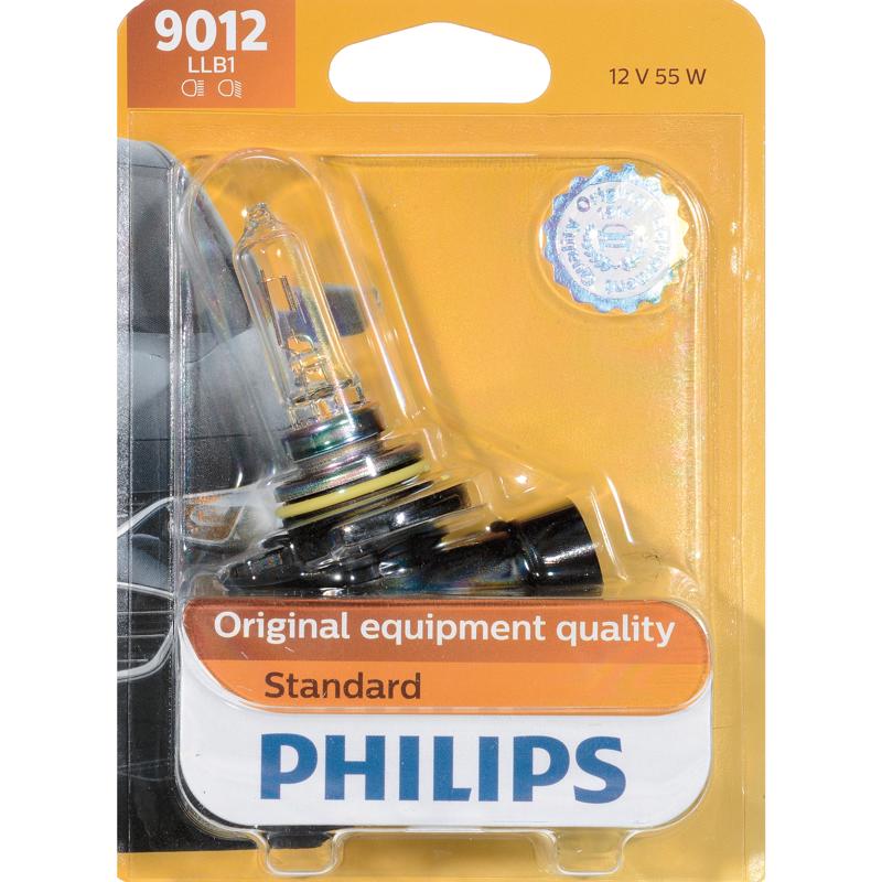 Philips 9012LLB1 Standard Halogen Automotive Bulb, 55 Watts, 12 Volt