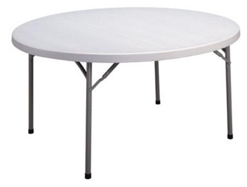 Living Accents PA1105R Round Folding Table, 60", White