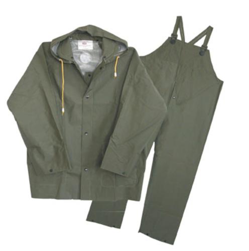 Boss 3PR0300GM Three Piece Rain Suit, 35 Mil, Green