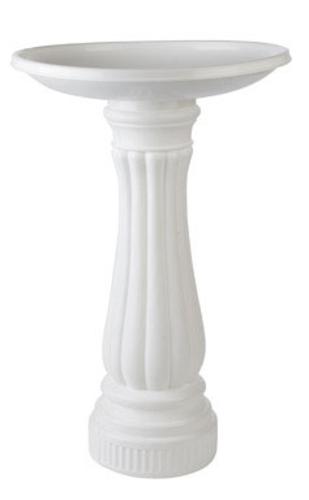 Union Products 61010 Resin Bird Bath, 25" Height, White